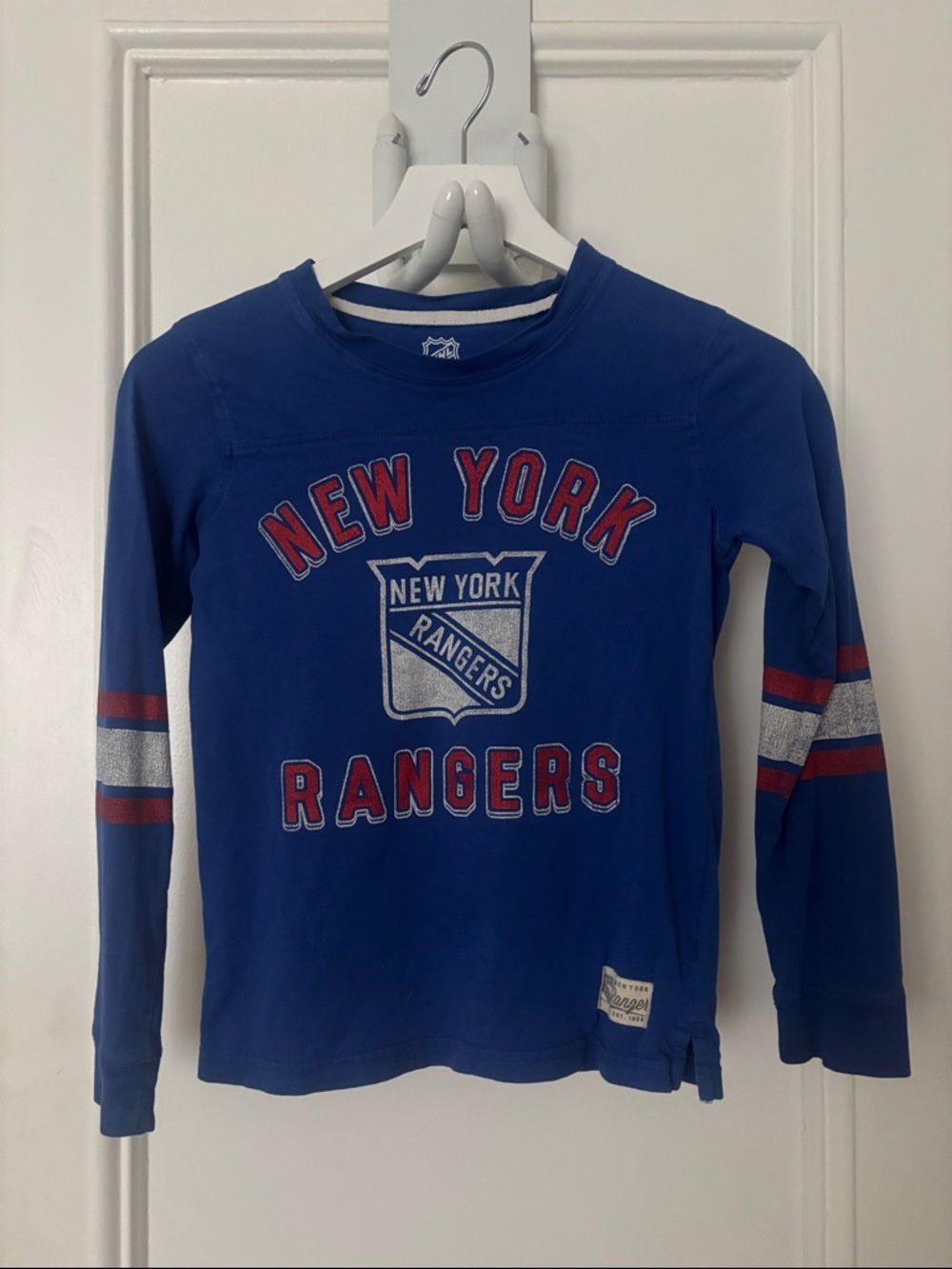 NHL New York Rangers Blue Long-Sleeve Tee with Red & White Accents
